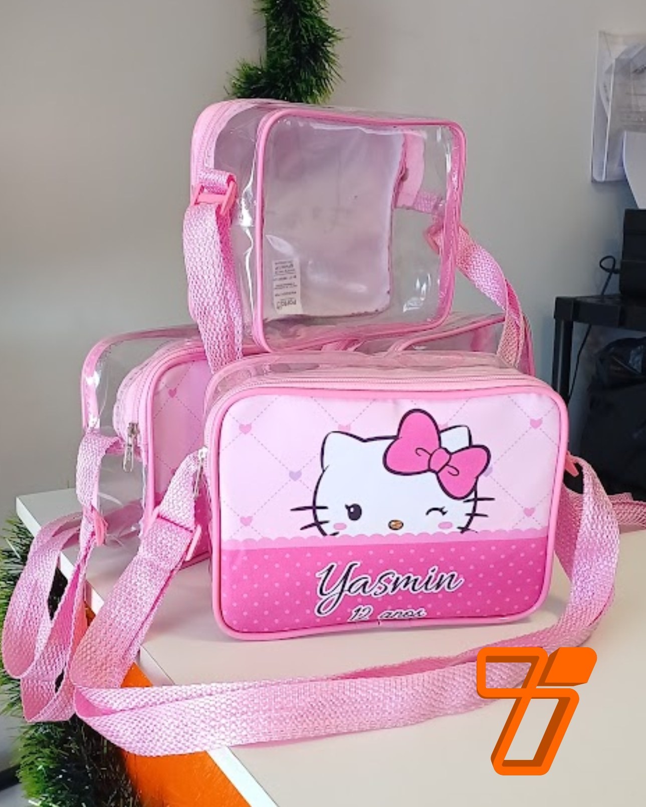 Bolsa Transparente 20x15 cm com Alça Transversal – Frente com Estampa Total
