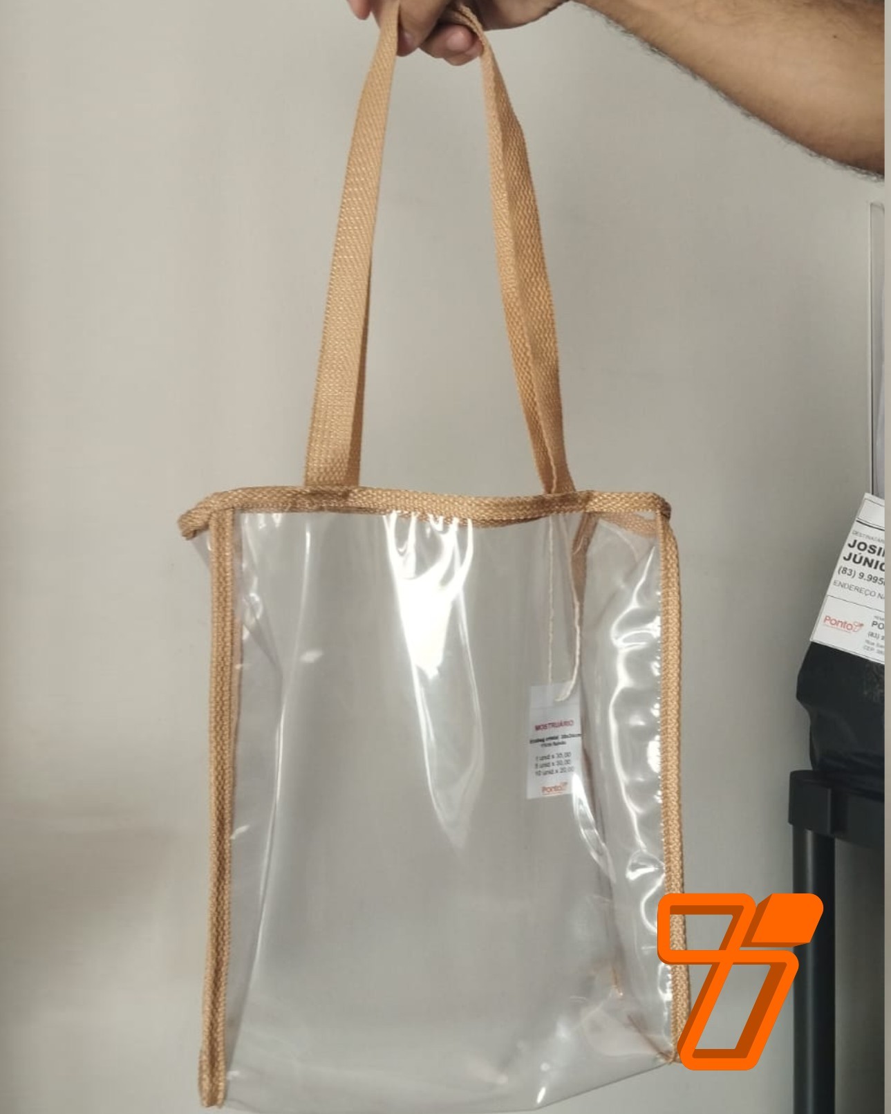Ecobag PVC transparente - 29x34cm Sem Impressão