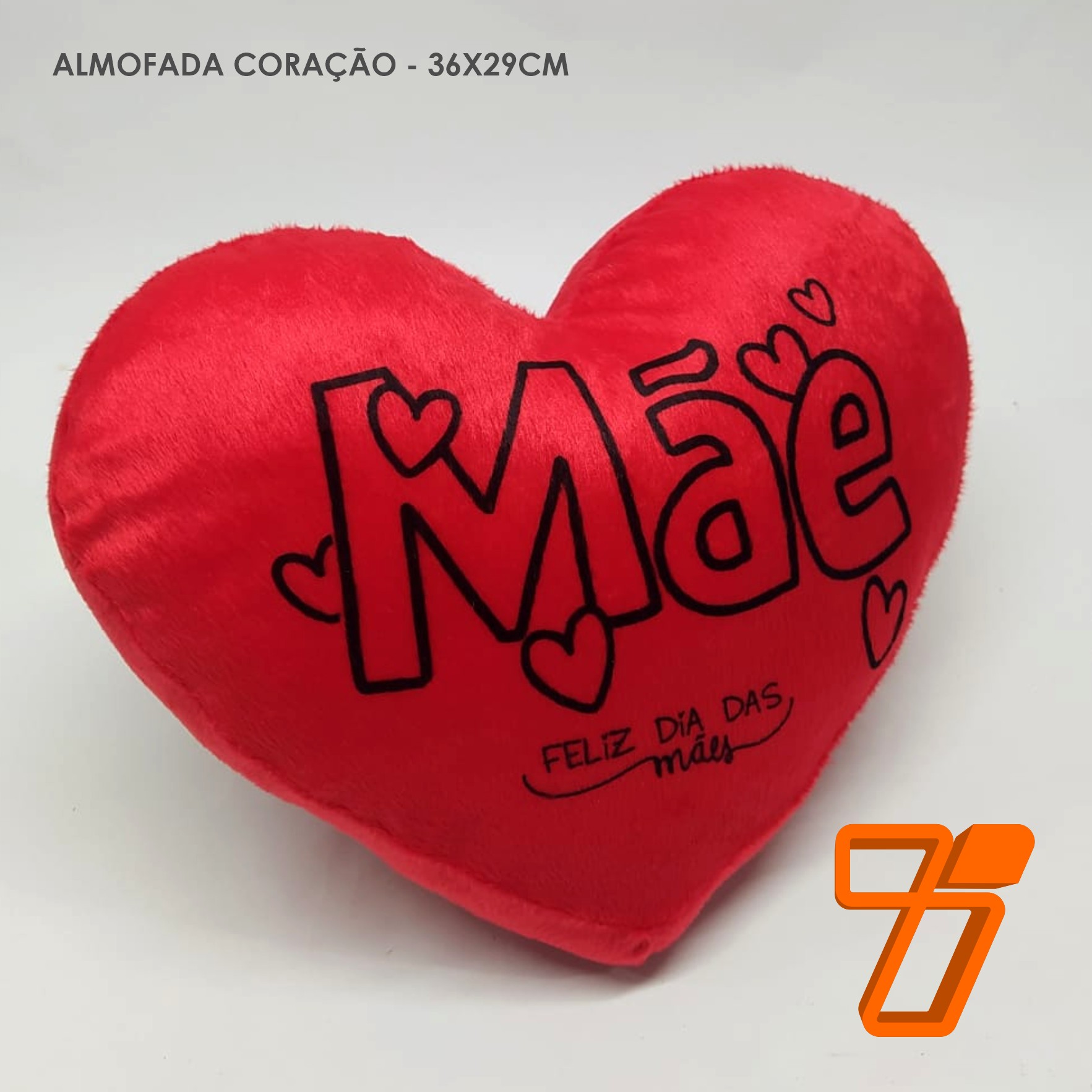 Almofada coração Pelúcia Velboa - 36x29cm