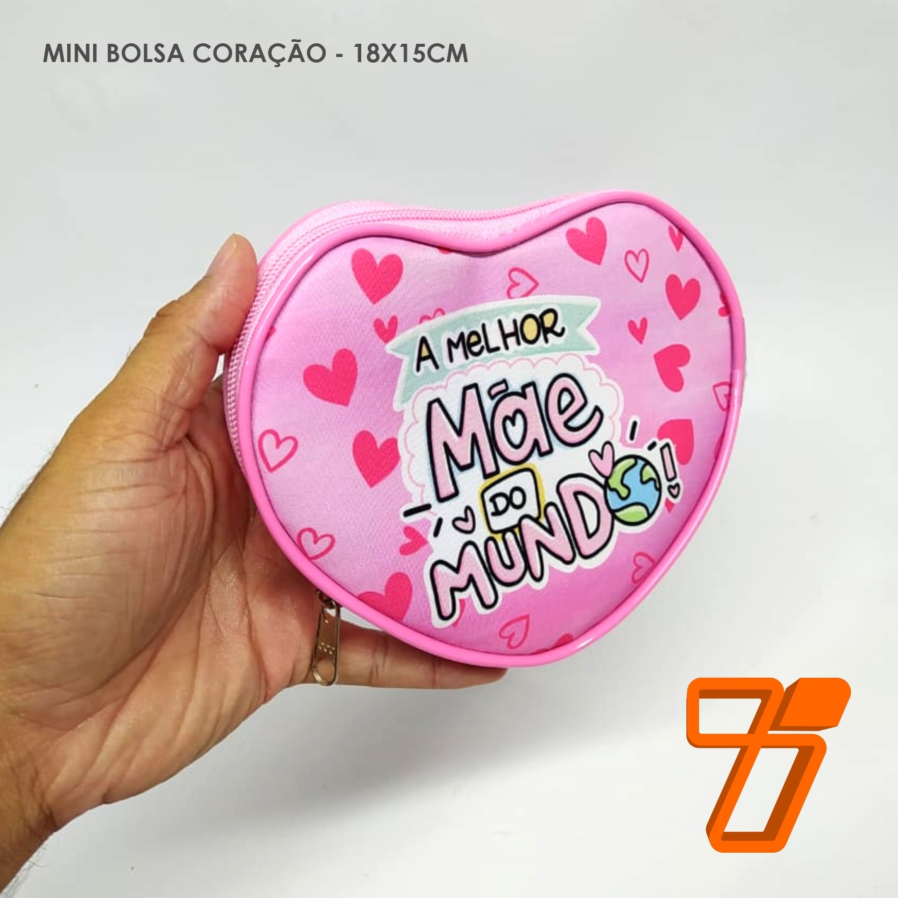 Mini necessaire transparente formato coração - 18x15cm